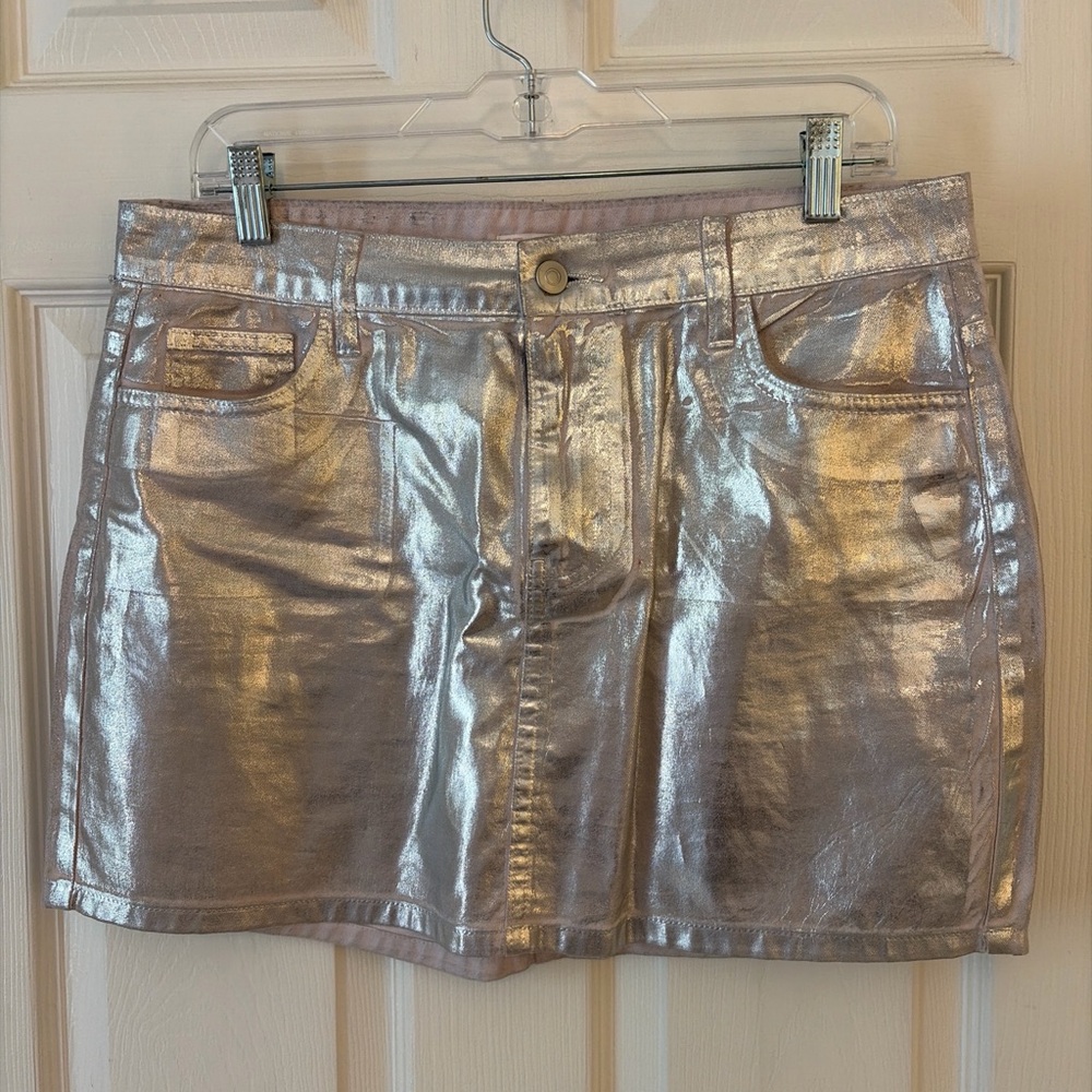 GB girls Metallic Silver Mini Skirt